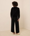 Pact Velour Cozy Set Sweatshirt   Wide Leg Pant 26    W55  168 Msrp Black Sz M