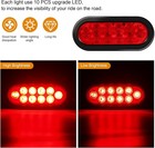2 Pack Oval Led Trailer Lights 6 Inch Rear Stop Turn Tail Brake Lights Dot  Red