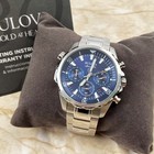 Bulova Marine Star Blue Dial Chronograph Men s Swiss Quartz 96b256 Watch 43mm