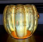 Bath   Body Works Halloween Pumpkin Skull Light Up 3 Wick Candle Holder