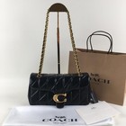 Coach Cp150 Tabby 26 Quilted Shoulder Bag Leather Black gold Nwt  zj