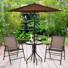3 Piece Patio Bistro Set  Outdoor Bistro Dining Furniture Set Table   Folding   