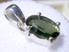 4 81 Carats 11x6x5mm Moldavite Faceted Pendant Set In A  925 Sterling Silver