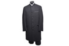 Long Black Mandarin Chinese Nehru Collar Ninja Western Tuxedo Frock Duster Coat