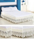 Elastic Bed Skirt 38cm Drop Princess Lace Bed Dust Ruffle Twin Full Queen King