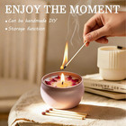 16 Pack Candle Tins  2 5 Oz Rose Gold Jars With Metal Wood-grain Lids  Bulk Empt