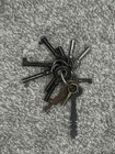 Vintage Antique Lot Of 12 Metal Brass Iron Skeleton Barrel Keys