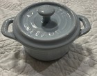 New Staub Mini La Cocotte Light Blue Ceramic Casserole Dish W lid 8 Oz