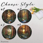 Redwood Forest Stained Glass Suncatcher  Landscape Art Window Hanging