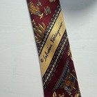 Salvatore Ferragamo Silk Tie Burgundy Red Equestrian Horse Floral Italy Luxury