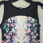 Reserved Floral Illusion Dress Size S Black Bodycon Cocktail Sheath Cotton
