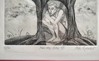 Miro Kenarov     man And Bird Iv    Etching  5 5 x7  Signed Framed And Numbered