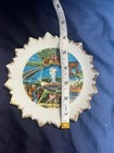 Vintage Yellowstone National Park Souvenir Plate 7  Sunburst Starburst Edge Gold
