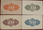 Set Of 4 Japanese Military War 50  30  20   10 Yen Bonds Loan Stock Pack Deco