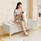 Modern Velvet Upholstered Tufted Storage Ottoman Bedroom Bench Footrest Stool