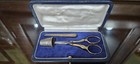 Antique Cased Silver Sewing Set With Thimble Scissors  Needle C1900