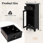 Bathroom Floor Cabinet With Single Glass Door Drawer   Adjustable Shelf