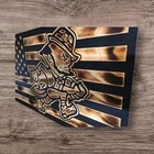 Handcrafted  Notre Dame Wooden American Flag  Custom Engraved  Veteran Made Gift