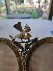 Vintage Matson F1770 Double Oval Bird Dogwood Gold Tone Picture Frame