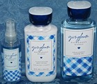 Set Of 3 Bath Body Works Gingham Shower Gel Body Mist   Lotion 8 Oz New Lot Gift