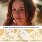 Body Piercing Taper Insertion Tool Kit 14g 16g 18g 20g Threader For Ear Nose