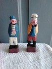 Lot 2 Vintage Carved Painted Wooden Folk Art Sailor Captain 
