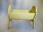 Vtg Wooden Baby Crib Rocking Cradle Bassinet For Small 3-5  Doll Swinging Bed