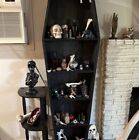 60     5 Foot  Handmade Coffin Shaped Gothic Bookcase Apothecary Shelf  Bookshelf