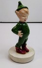 Vtg Elf Pixie Standing Dark Green 1950 s Ceramic