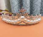 Woman Girl Pearl Crown Princess Queen Diadem Pageant Bridal Wedding Tiara Party