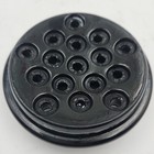 Vintage Opaque Black Glass 16 Hole Flower Frog 4 25 Inch