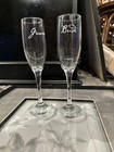 Elegant Bride   Groom Champagne Flutes Wedding Toasting Glasses