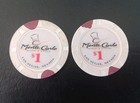 Lot Of 2 Vintage 1996  1 Monte Carlo Hotel  casino Las Vegas  Gaming Poker Chips