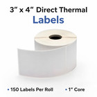 3x4 Direct Thermal Labels Zebra Compatible 1  Core 10 Rolls 150 Labels roll