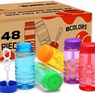 48 Pack Blow Bubbles With Wand Attached  Bulk Set   Kids Party Favors Toys Fun