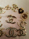 Lot Of12  Stamped  Button Zipper Pull  Designer Button  Chanel Charm  Button 