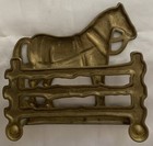 Vintage Brass Horse Letter Or Napkin Holder Business Cards Desk Classic