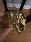 Heavy Vintage Brass Elephant Coin Bank Shelf Sitter Ornate Decorative Nursery 