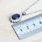 925 Sterling Silver Cz Blue Sapphire Ring Earrings Pendant Necklace Set