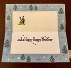 Vintage Christmas Greeting Card Joy Couple Homes Holiday Scene Whitman