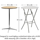  - 30  D X 42  H Highboy Cocktail Round Stretch Spandex Table Cover - 