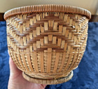 Vintage Woven Two-tone Wicker Basket For Plants  Small Storage  Display 5 x7 