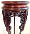 Mid-century Chinese Hand Carved Rosewood Pedestal Stand Table