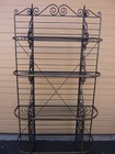 Vintage French Bronze Iron Bakers Rack Etagere Display Shelving Kitchen Storage