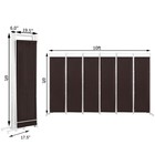 6-panel Room Divider Folding Privacy Screen W steel Frame Decoration Brown
