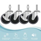 Caster Wheels 3 Inch Locking Stem Casters  3 8 -16 X 1-1 2 Stem Diameter 3 8    