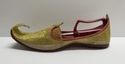 Vintage Punjabi Jutti Leather Shoes Size 10 Men   s Gold Embroider Sandals