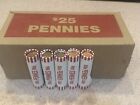 Original Unsearched Rolls Of Pennies   obw  Possible Wheat  Errors  Bank Rolls
