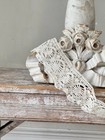 35x3 Antique French Bobbin Lace Trim C1900 Handmade Cotton Openwork Textile Rib
