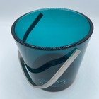 5 2 8  Midcentury Nuutajarvi Notsjo Finland Teal Blue Ice Bucket Silver Handled